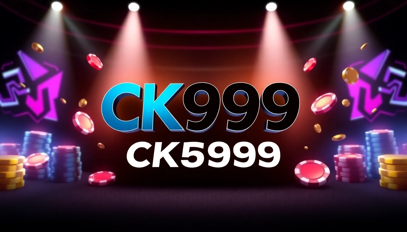 CK999 online casino branding with vibrant gambling graphics, representing live betting, slots, and crypto gaming features.