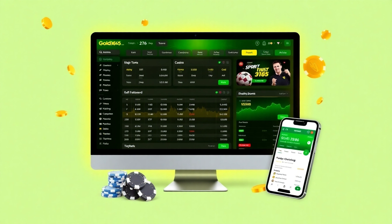 Gold365 online betting platform with vibrant sports and casino graphics, user-friendly interface, and secure transaction visuals, emphasizing trust and engagement for Indian players.