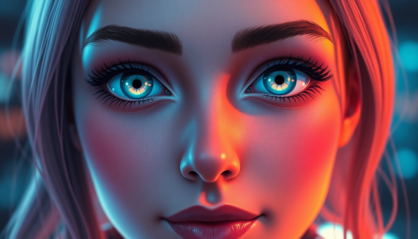 An engaging image of an AI girlfriend demonstrating realistic features and digital interface interactions, highlighting advanced AI companionship in a user-friendly design.