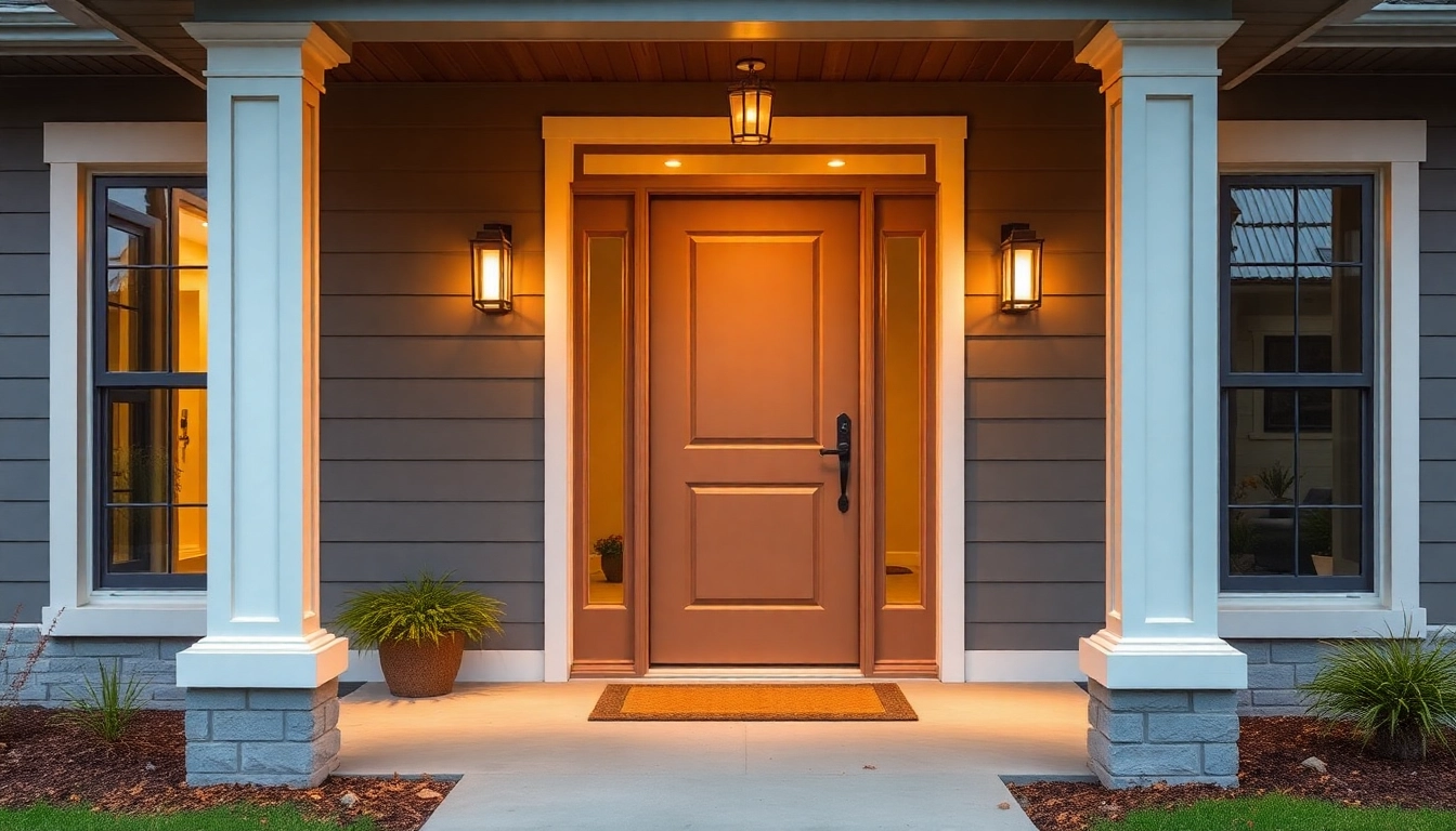 Front door replacement in a sunlit entry with modern hardware and energy-efficient glass.