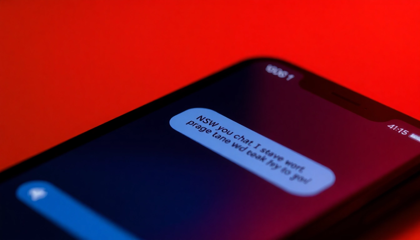 Engaging NSFW AI chat on a smartphone screen, illustrating adult conversation with vibrant visuals and intuitive design