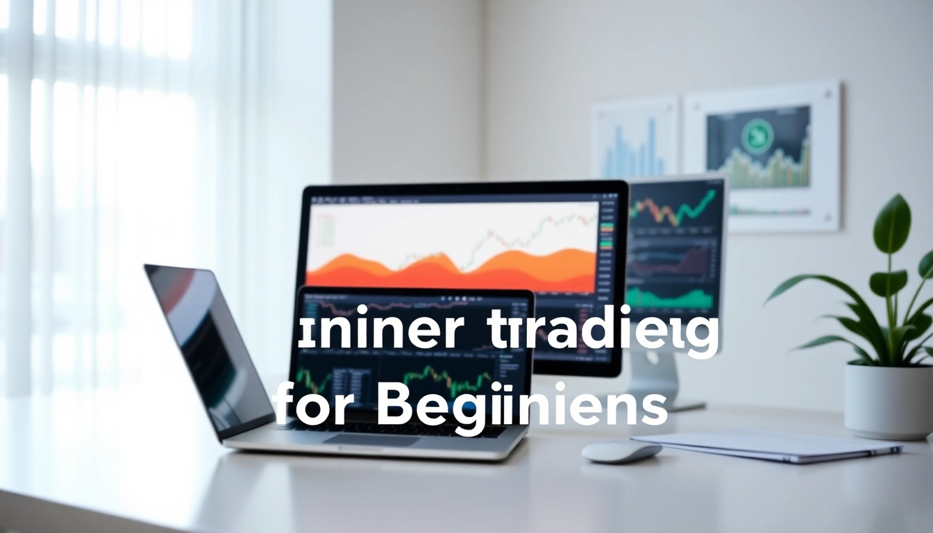 Guide to online trading for beginners with a trader analyzing charts on a laptop for effective
